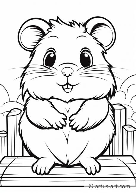 Cute Hamsters Coloring Page For Kids
